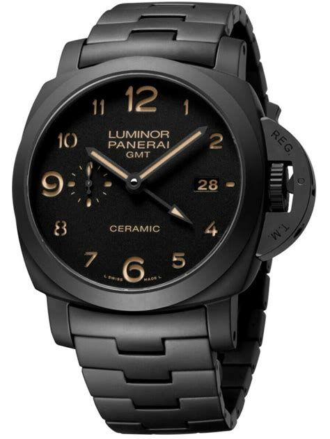 panerai luminor 1950 tuttonero gmt black dial men's watch|panerai luminor gmt manual.